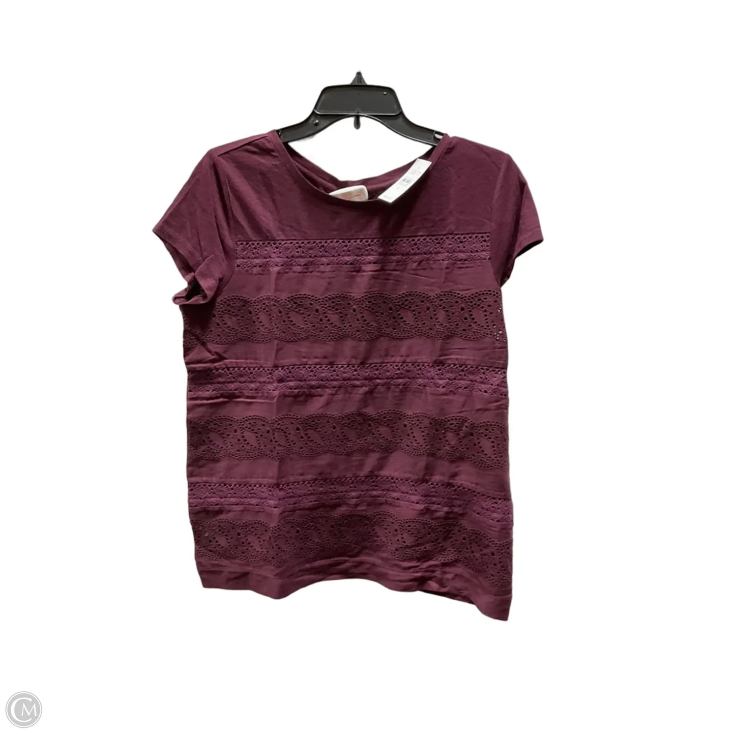 Top Short Sleeve By Loft In Purple, Size: L