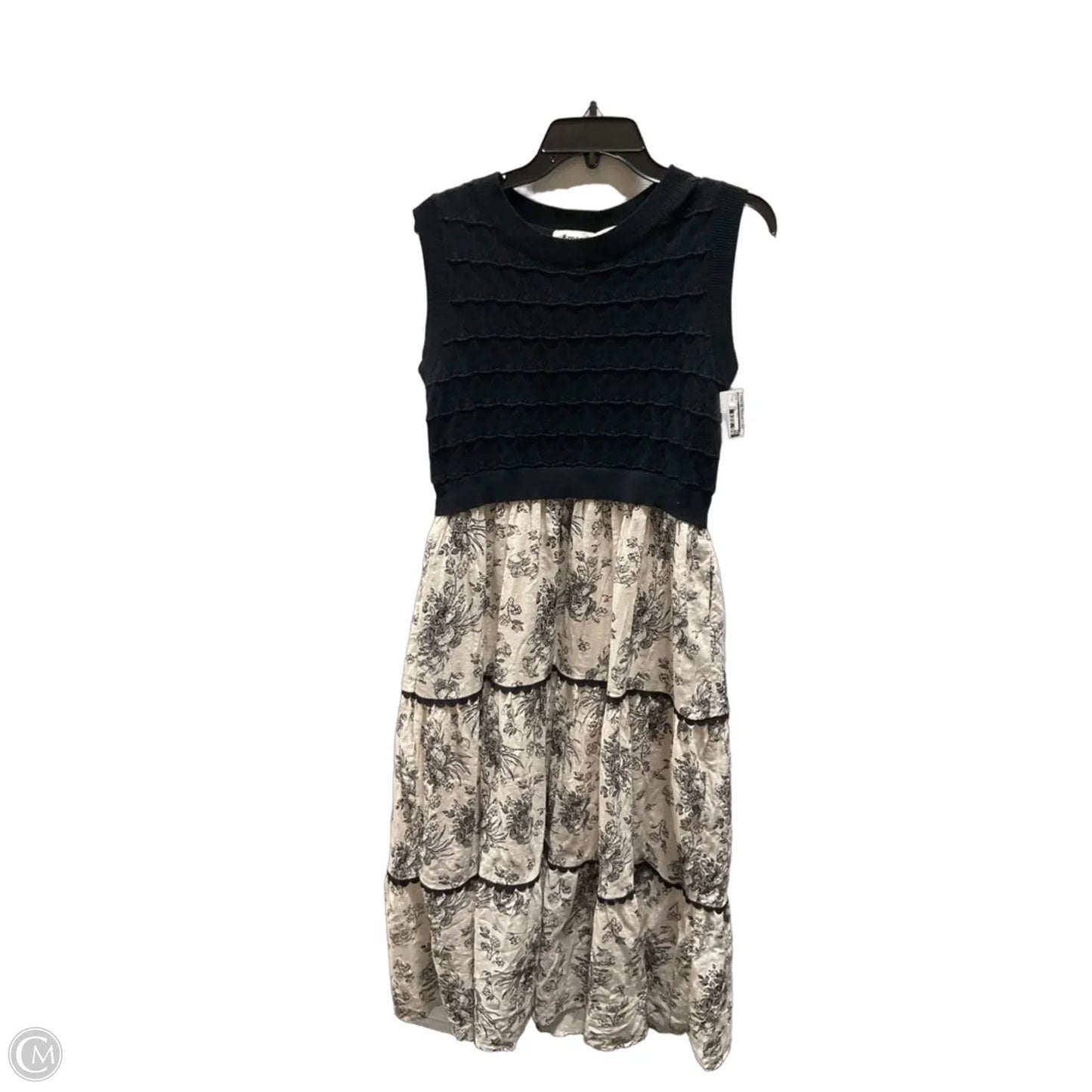 Dress Casual Maxi By &merci In Black & Cream, Size: M