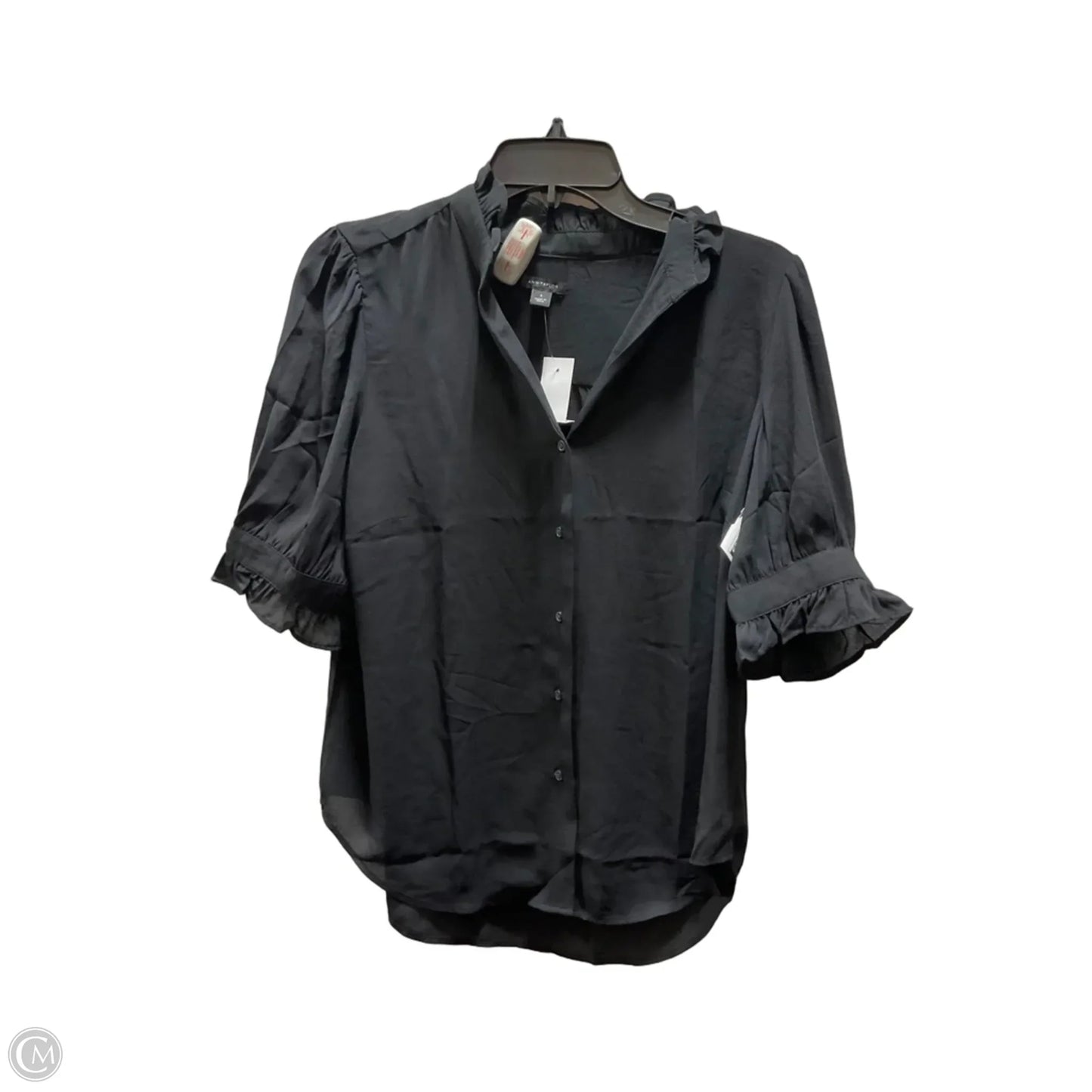Top Short Sleeve By Ann Taylor In Black, Size: S