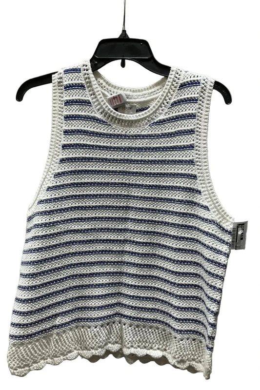 Tank Top By J. Crew In Blue & White, Size: L