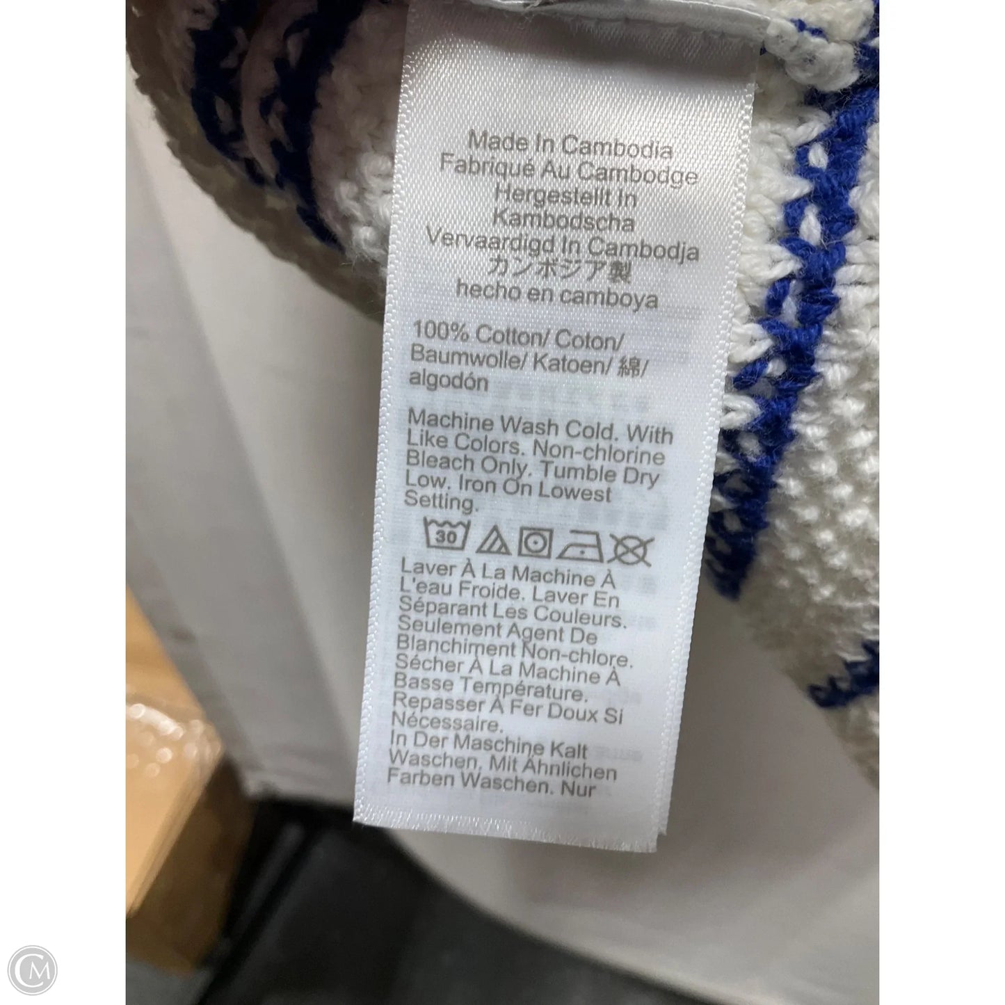 Tank Top By J. Crew In Blue & White, Size: L