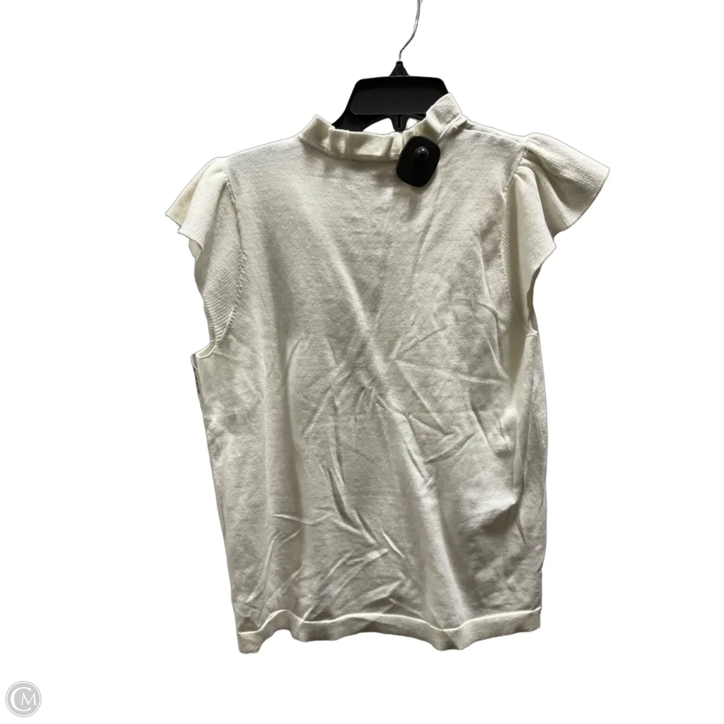 Top Short Sleeve By Loft In Cream, Size: M