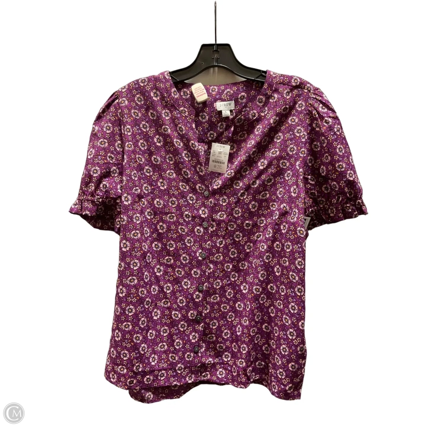 Top Short Sleeve By J. Crew In Purple, Size: L