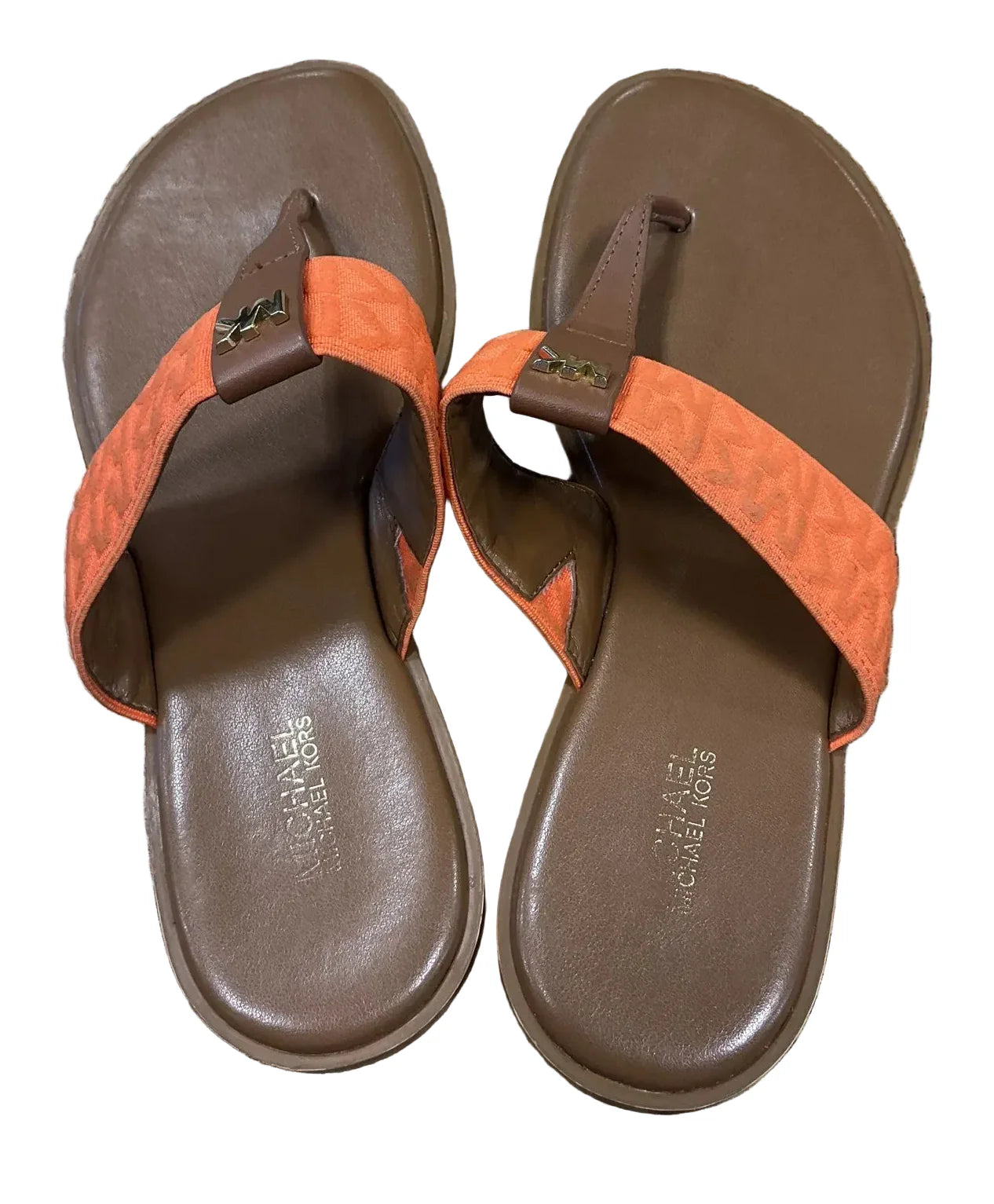 Sandals Flats By Michael By Michael Kors In Orange, Size: 8