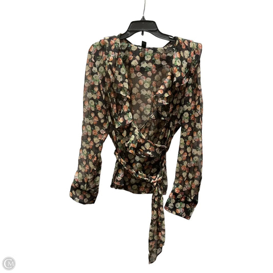 Top Long Sleeve By Ralph Lauren In Floral Print, Size: L