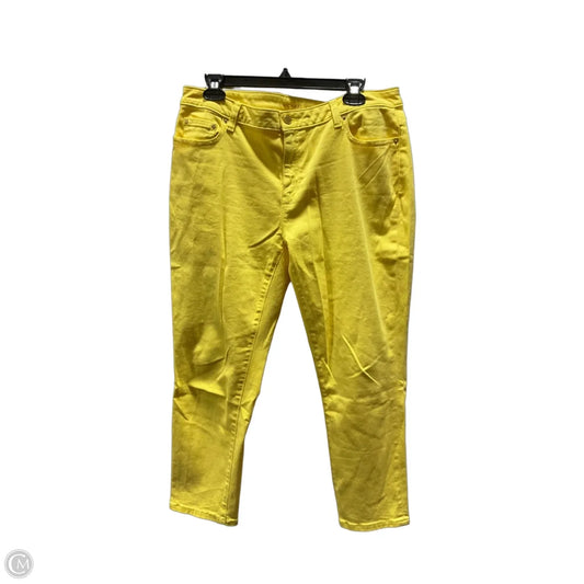 Jeans Cropped By Michael Kors In Yellow, Size: 12