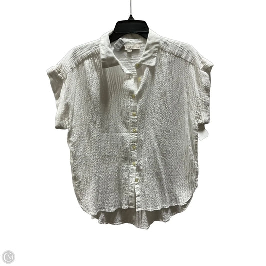 Blouse Short Sleeve By Loft In White, Size: M