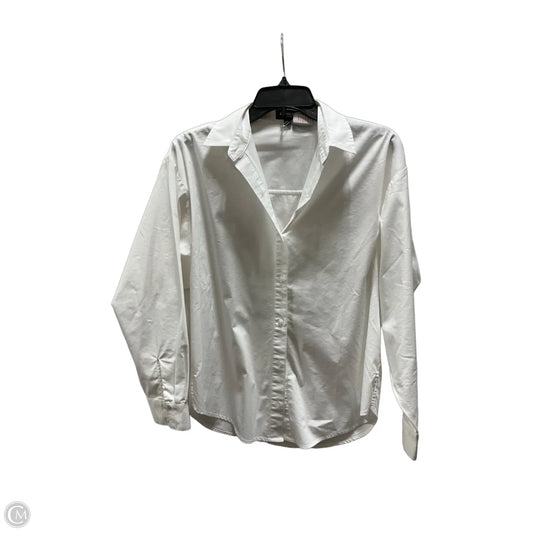 Blouse Long Sleeve By Express In White, Size: Xs