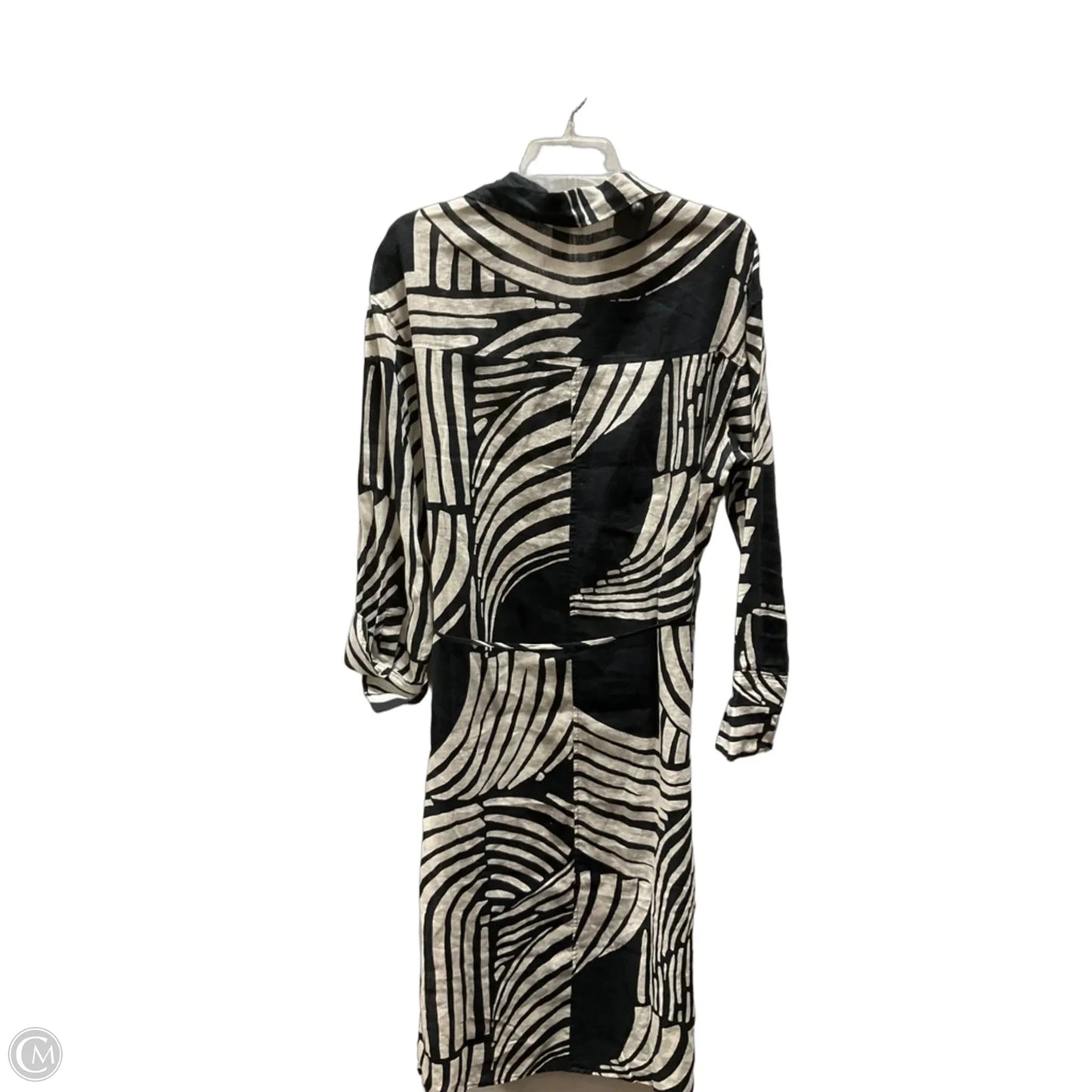 Dress Casual Midi By H&m In Black & Cream, Size: S