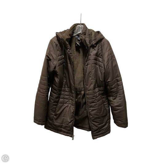 Coat Puffer & Quilted By Lands End In Brown, Size: M