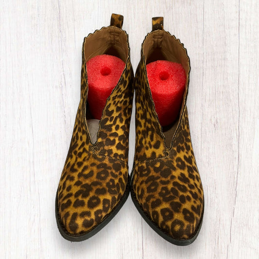 Animal Print Boots Ankle Heels Coconuts, Size 8