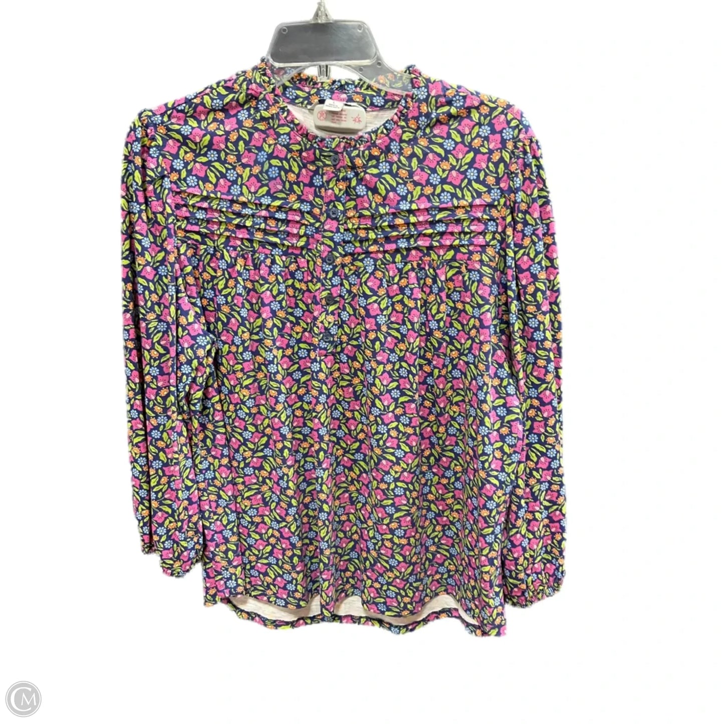 Top 3/4 Sleeve By Croft And Barrow In Blue & Green, Size: L