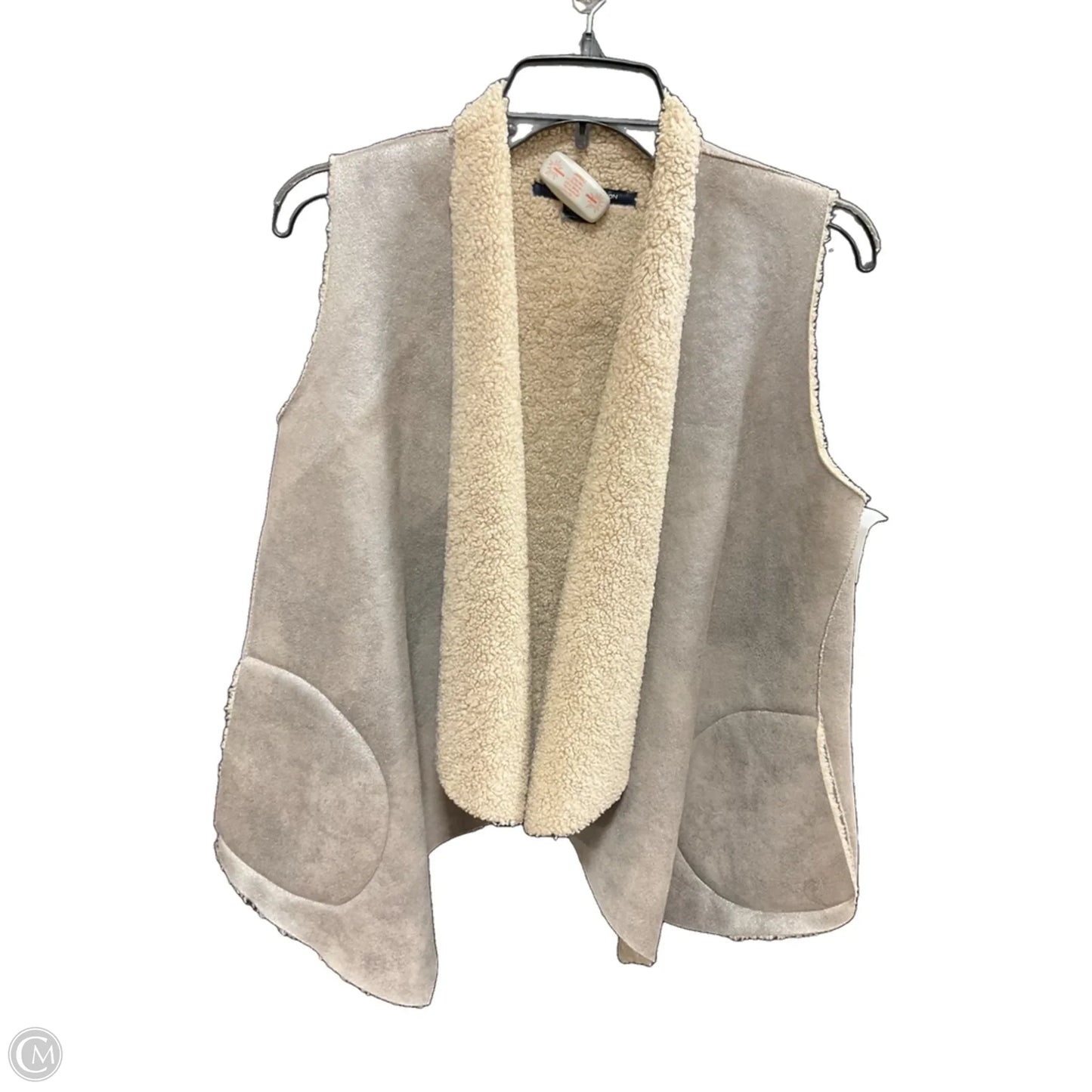 Vest Faux Fur & Sherpa By French Connection In Grey, Size: M