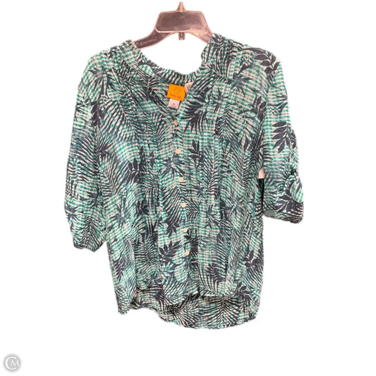 Blouse 3/4 Sleeve By Ruby Rd In Blue & Green, Size: M