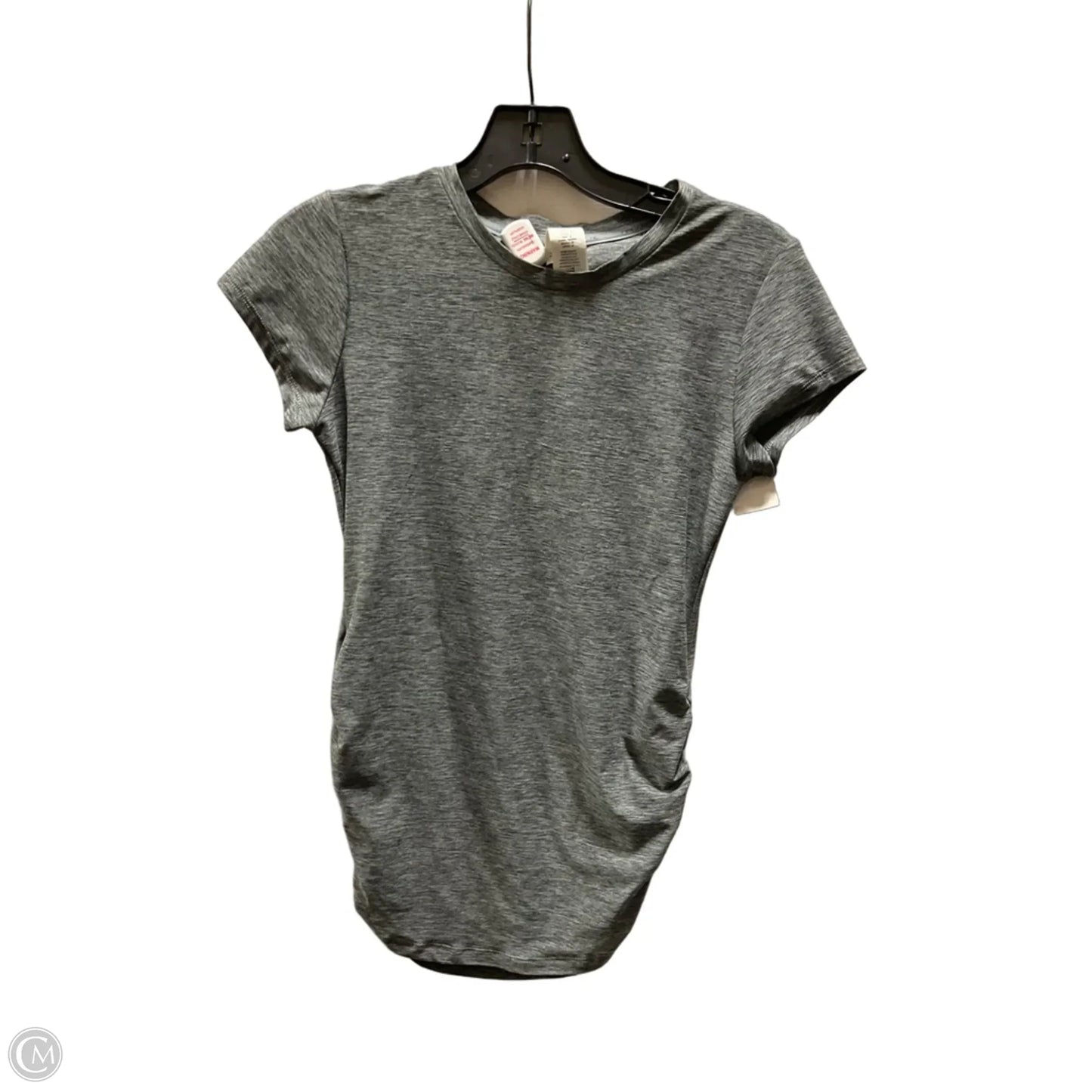 Athletic Top Short Sleeve By New Balance In Grey, Size: S