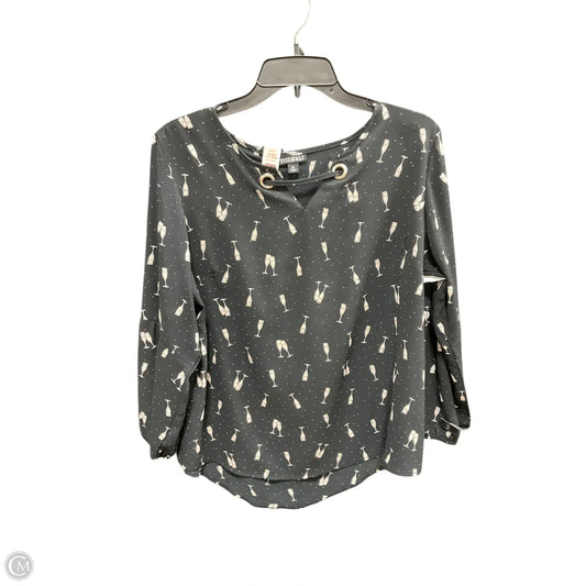 Top 3/4 Sleeve By Roz And Ali In Black, Size: M