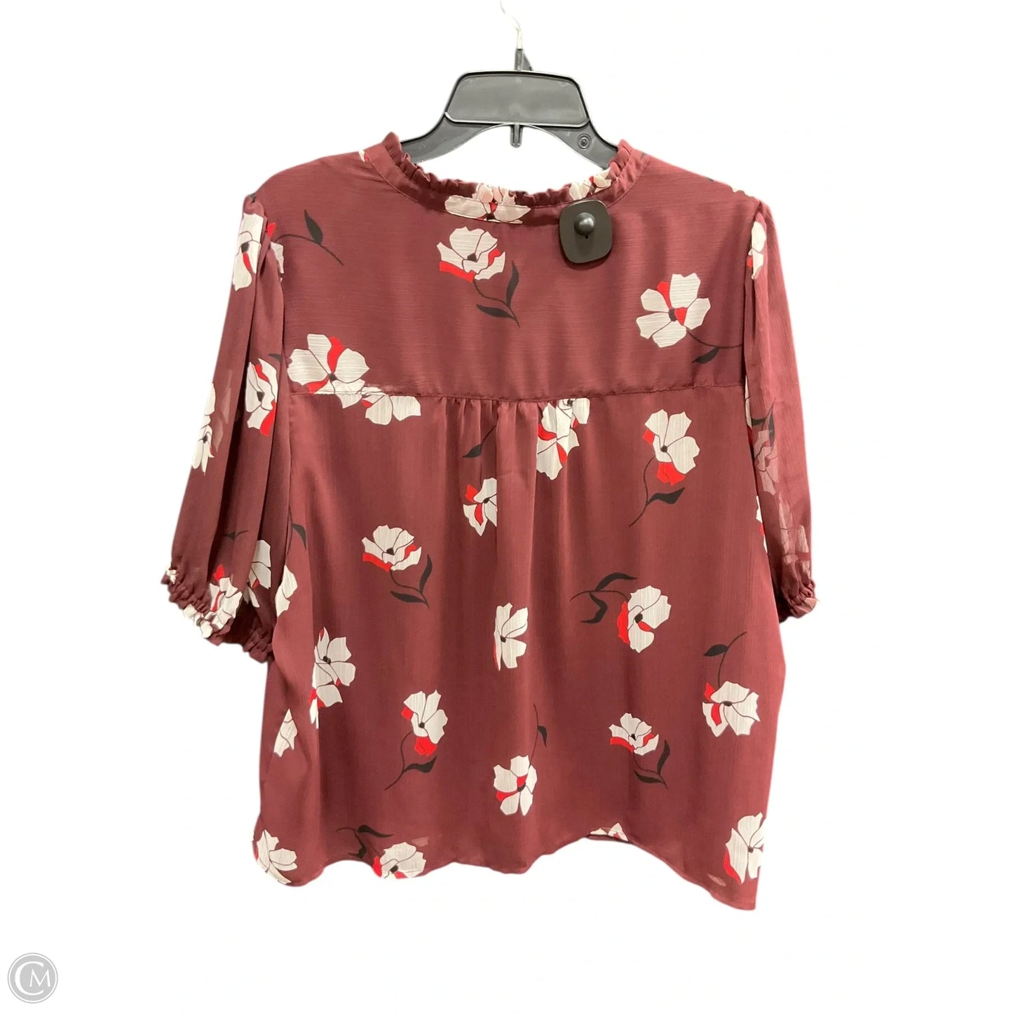Top Short Sleeve By Nine West In Red, Size: 1x