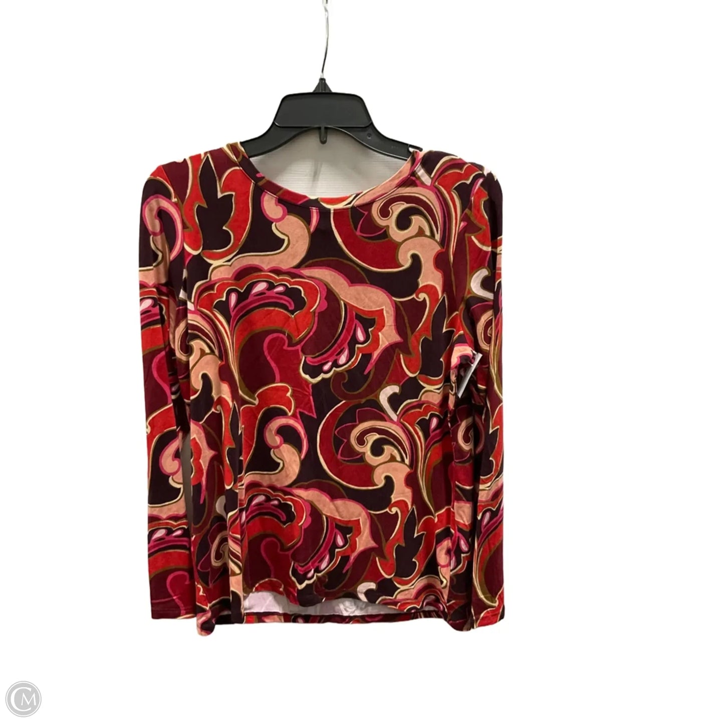 Top Long Sleeve Basic By Chicos In Red, Size: M