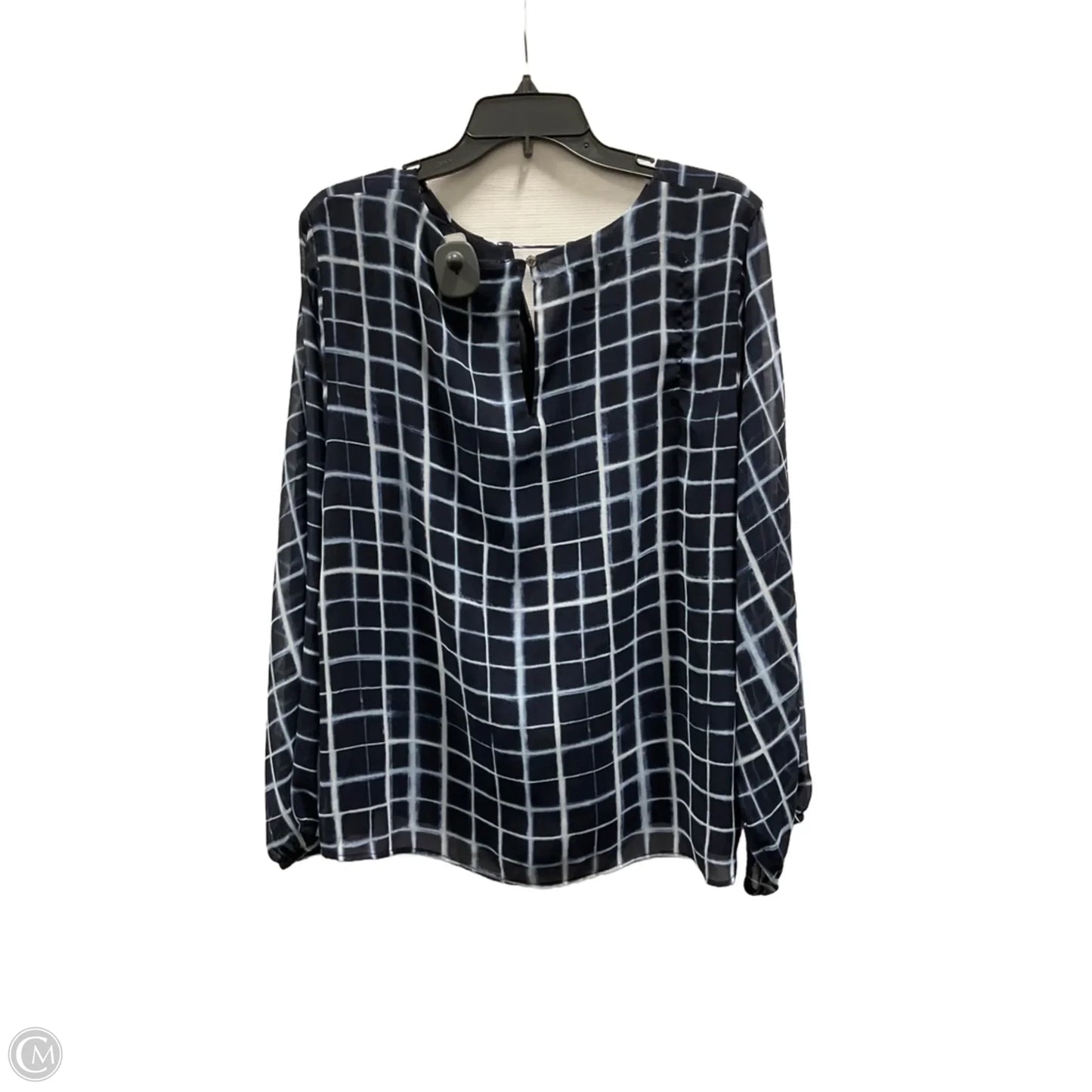 Top Long Sleeve By Calvin Klein In Navy, Size: Xl