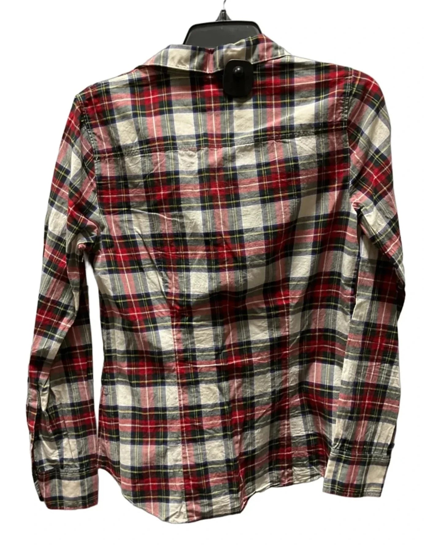 Blouse Long Sleeve By J. Crew In Plaid Pattern, Size: S
