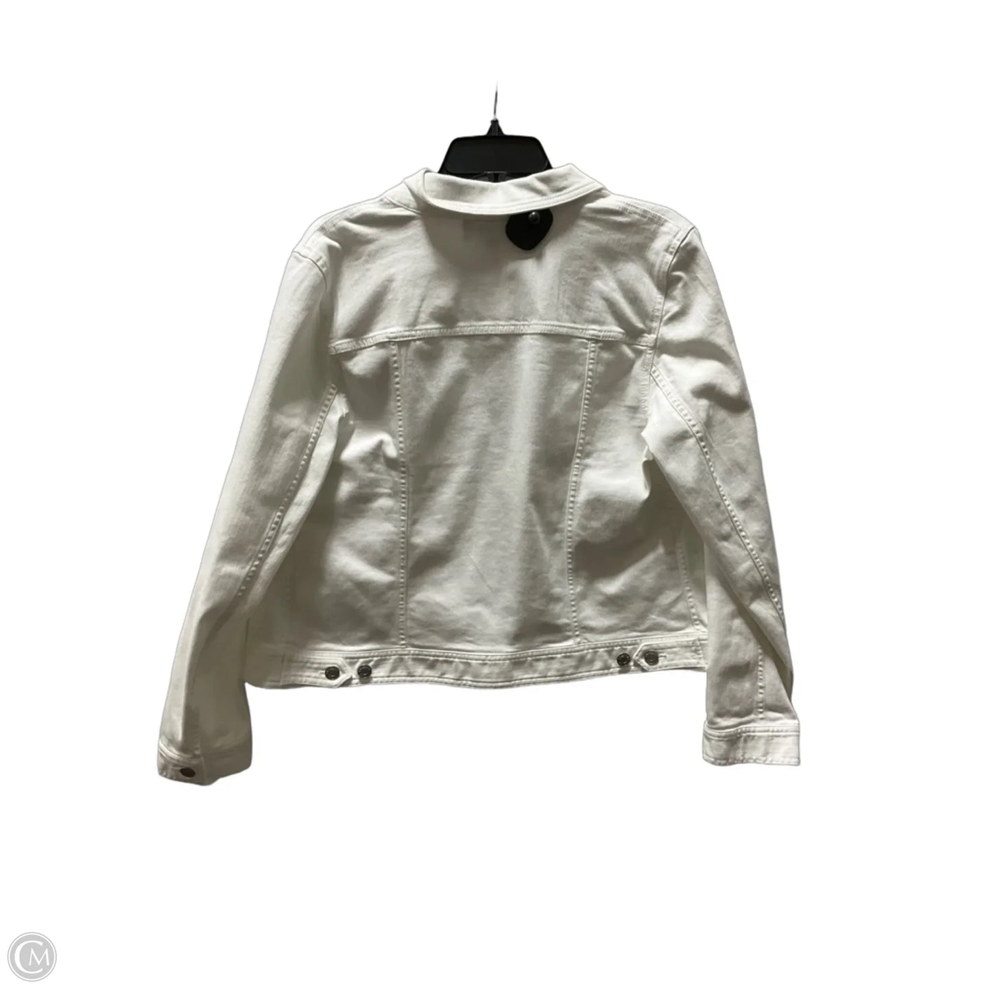 Jacket Denim By Talbots In White, Size: L
