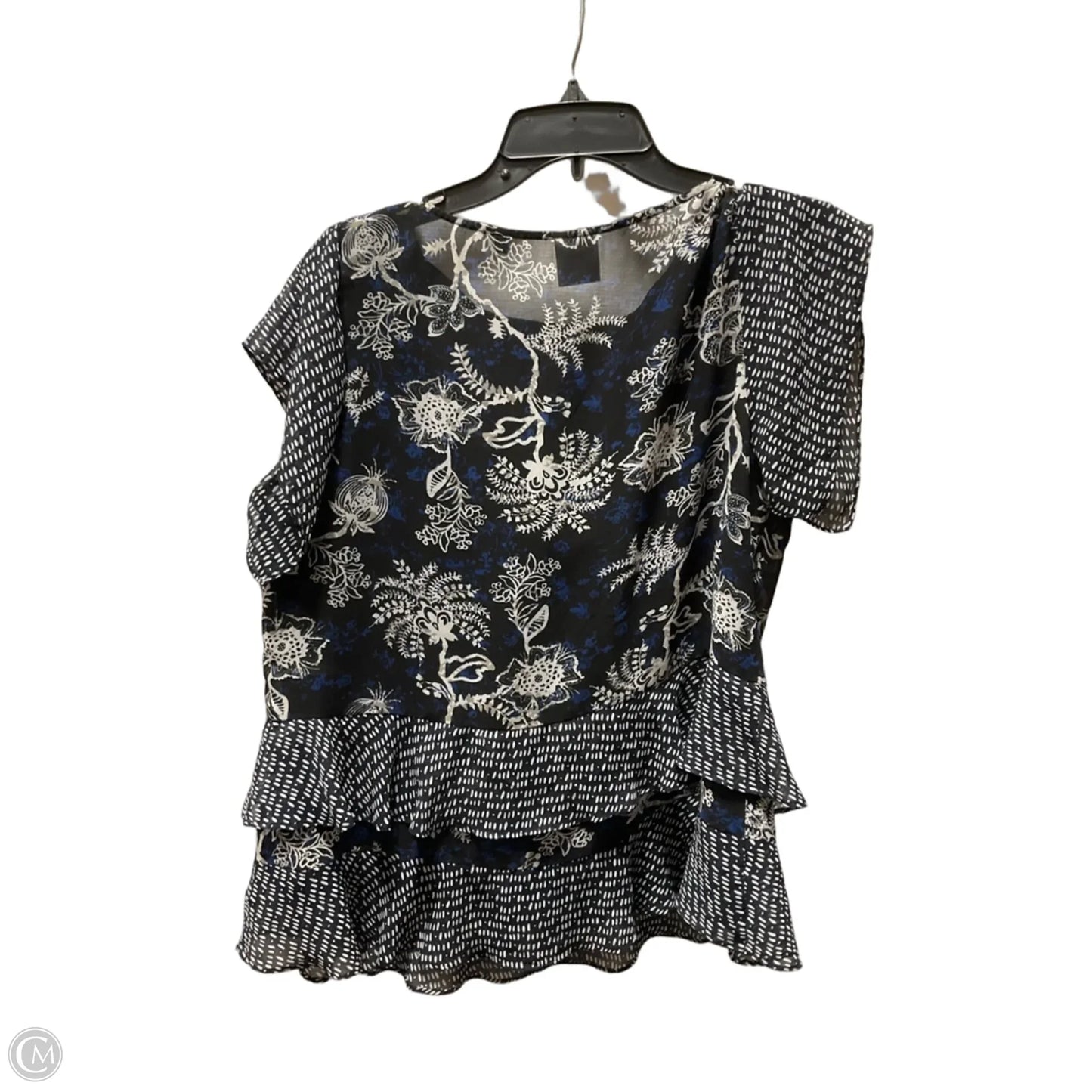 Top Short Sleeve By Cabi In Blue, Size: M
