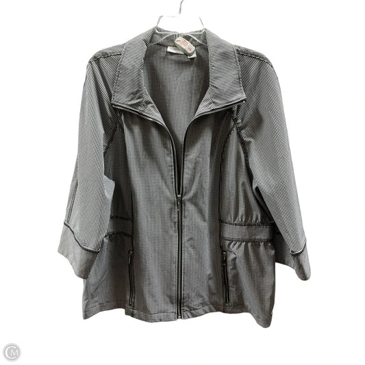 Athletic Jacket By Chicos In Checkered Pattern, Size: Xl
