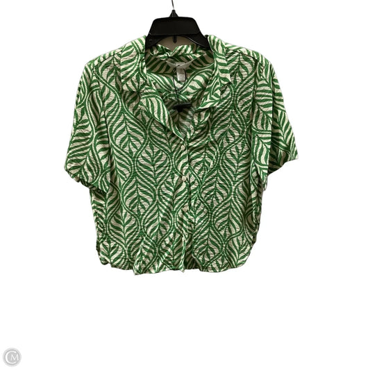 Top Short Sleeve By H&m In Green, Size: S