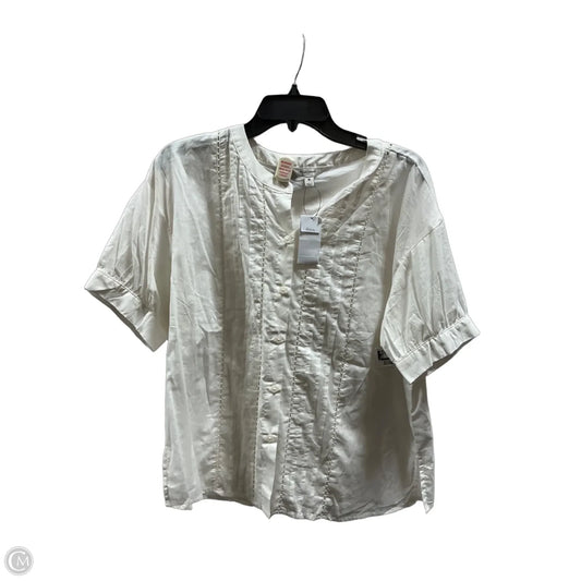 Top Short Sleeve By Banana Republic In Cream, Size: M