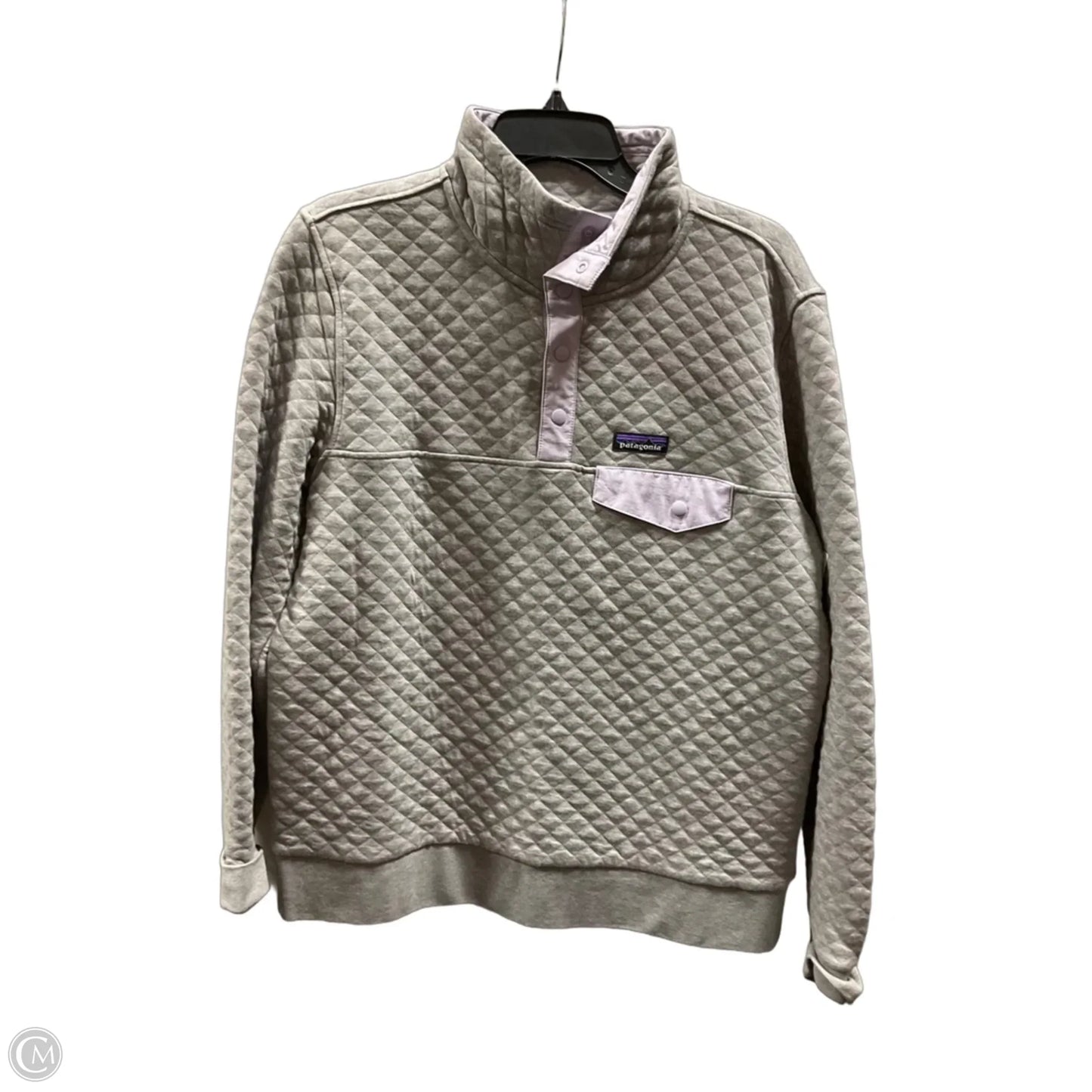 Athletic Sweatshirt Collar By Patagonia In Grey, Size: L