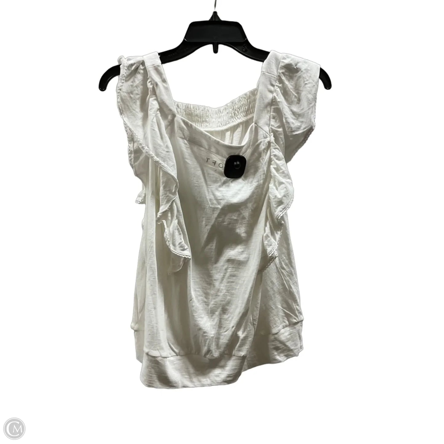 Top Short Sleeve By Loft In White, Size: L