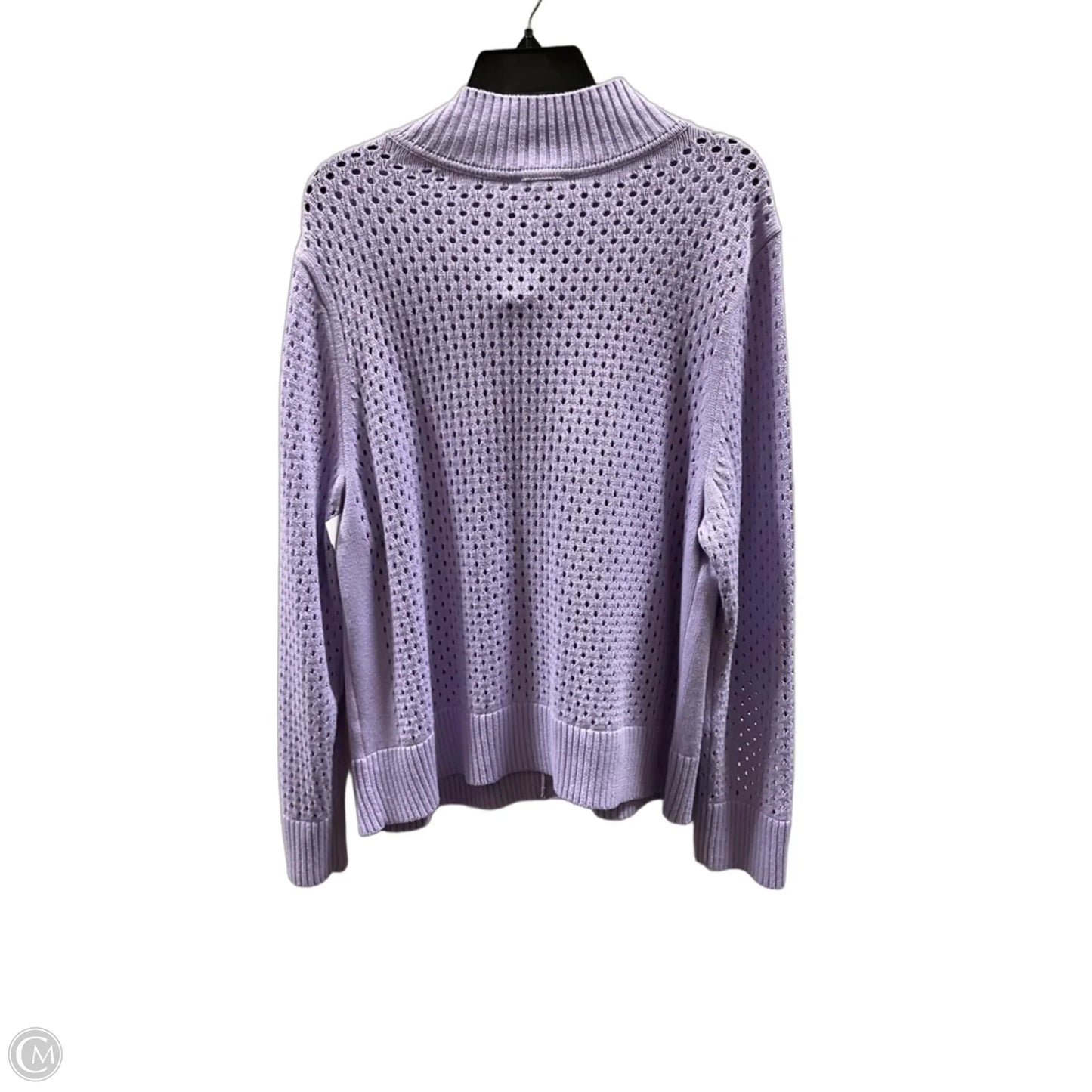 Sweater Cardigan By Talbots In Purple, Size: 2x