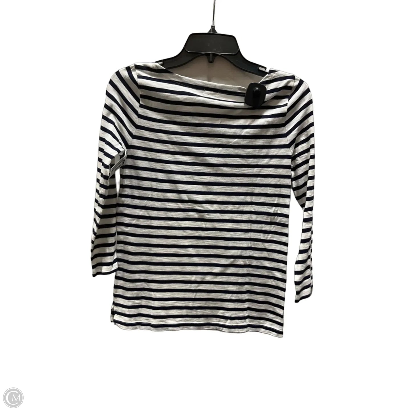 Top 3/4 Sleeve Basic By J. Crew In Striped Pattern, Size: Xs
