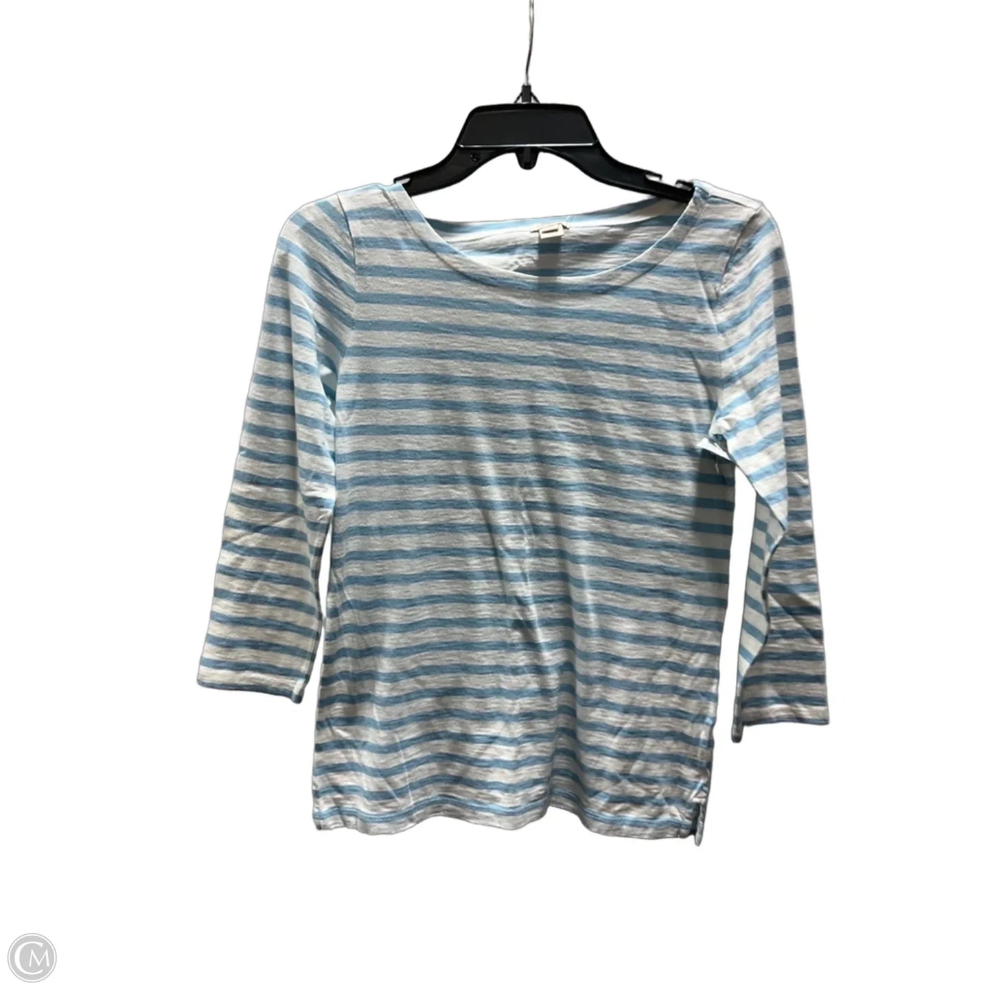 Top 3/4 Sleeve Basic By J. Crew In Striped Pattern, Size: Xs