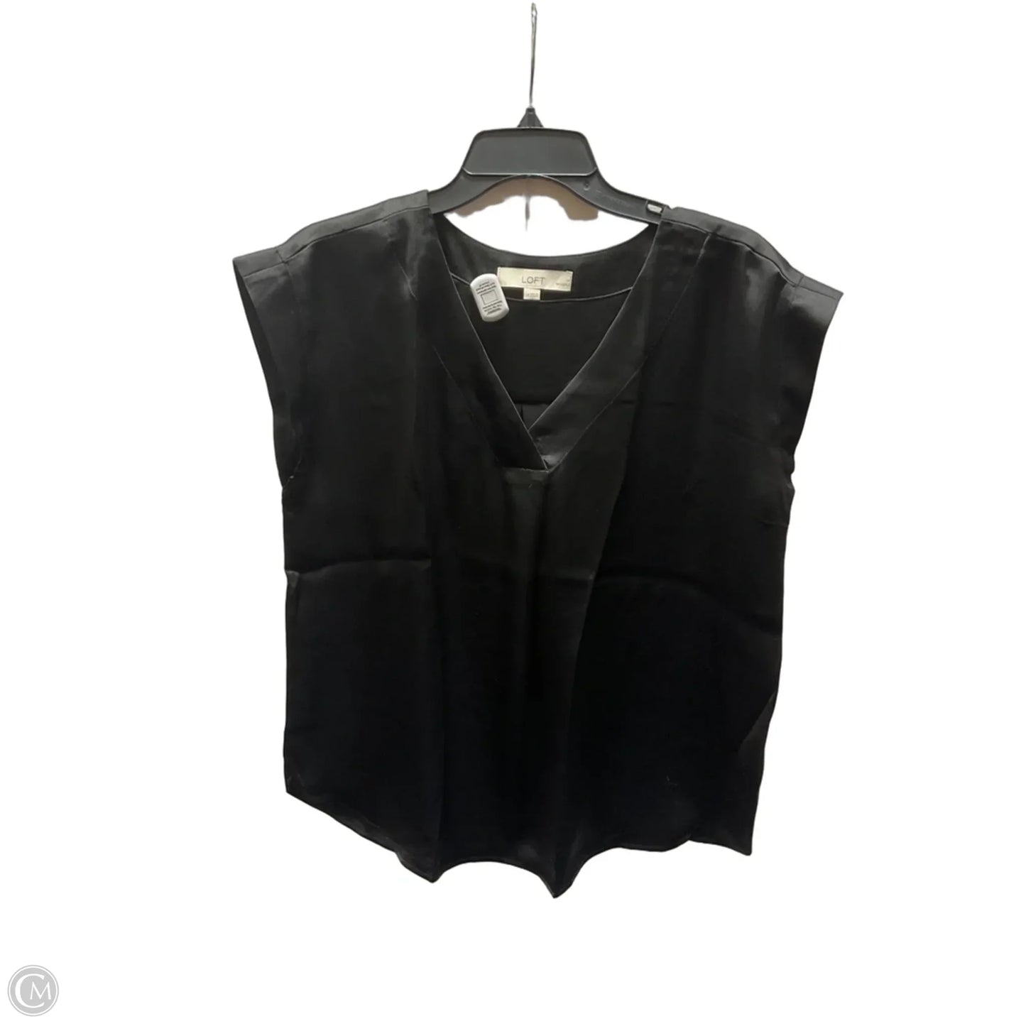 Top Sleeveless By Loft In Black, Size: L
