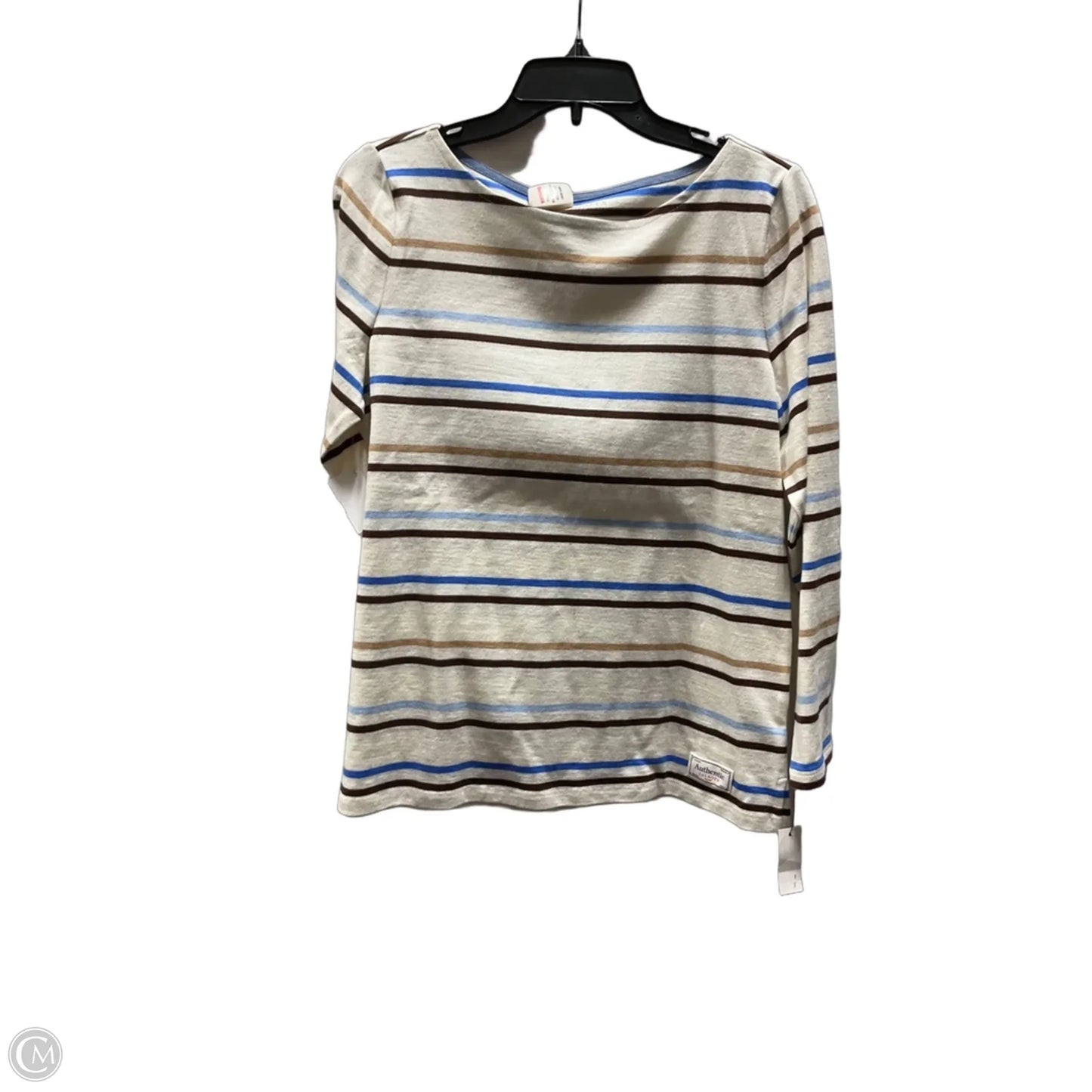 Top 3/4 Sleeve By Talbots In Striped Pattern, Size: M