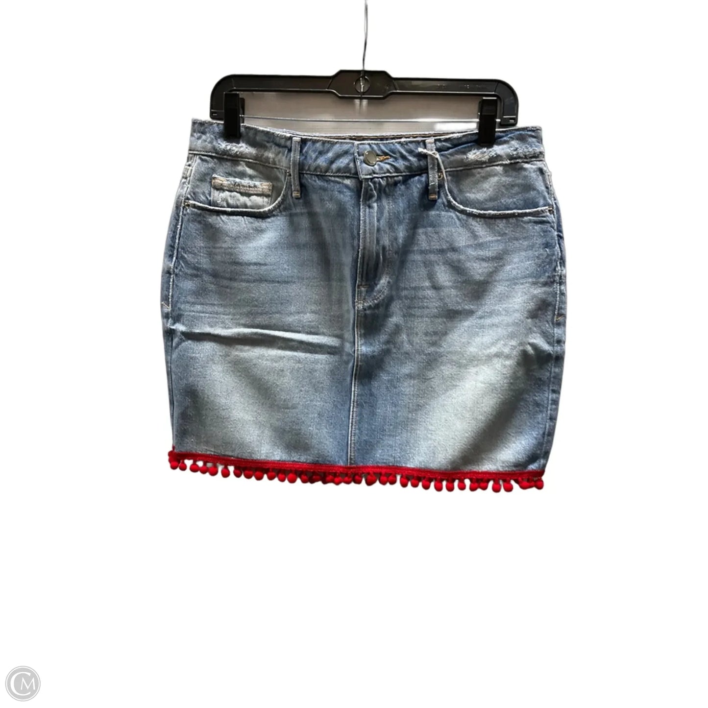 Skirt Mini & Short By Good American In Blue Denim, Size: 6