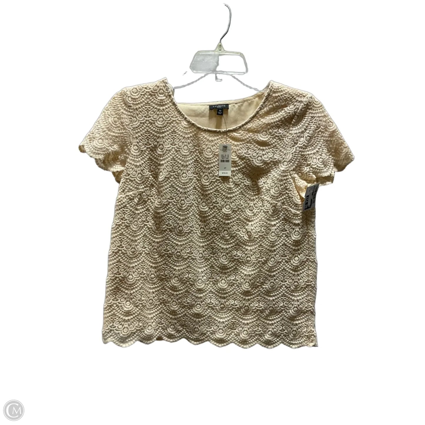 Top Short Sleeve By Talbots In Cream, Size: 4p