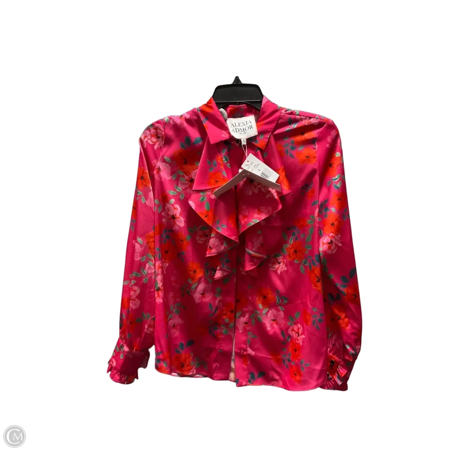 Blouse Long Sleeve By Alexia Admor In Pink, Size: M