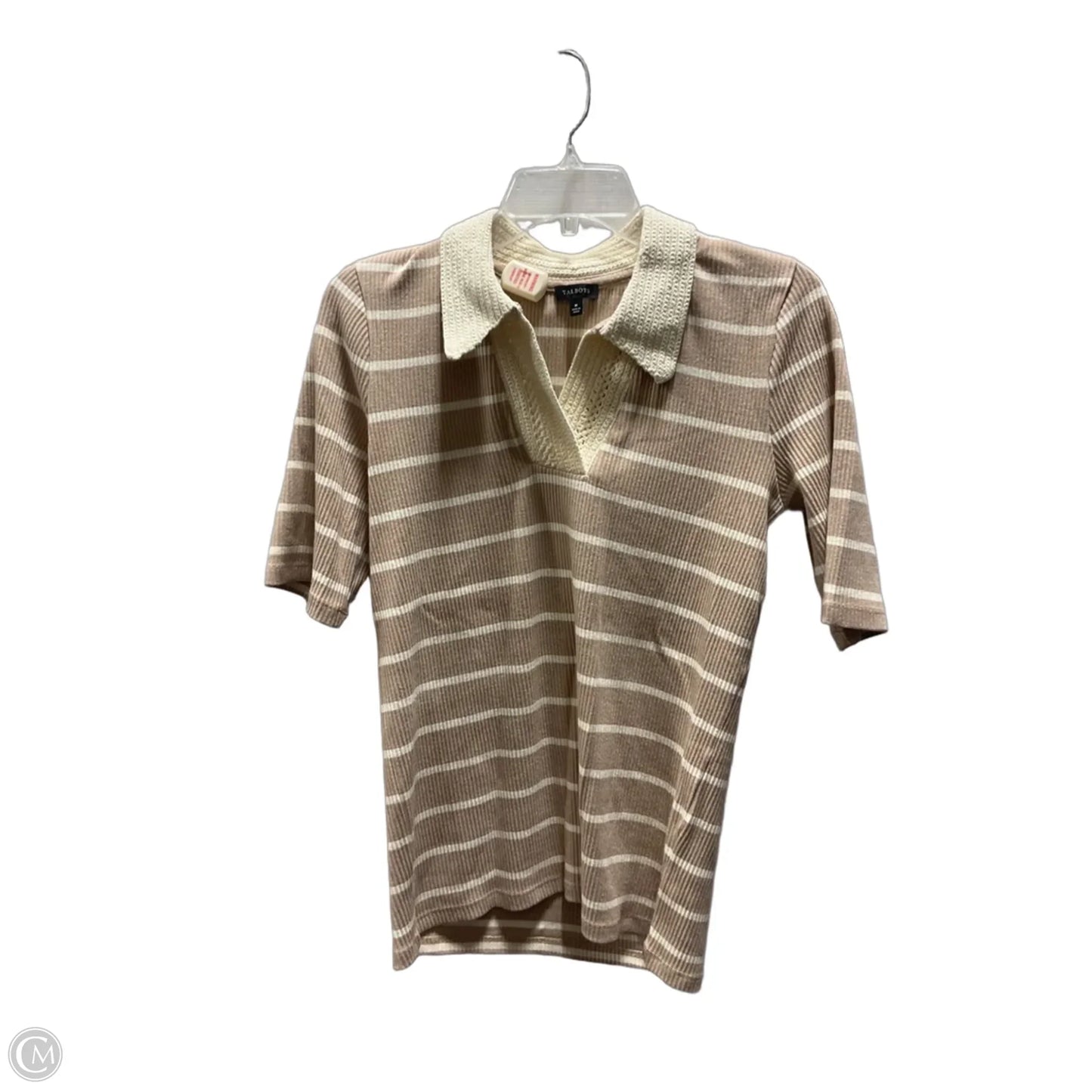 Top Short Sleeve By Talbots In Striped Pattern, Size: M