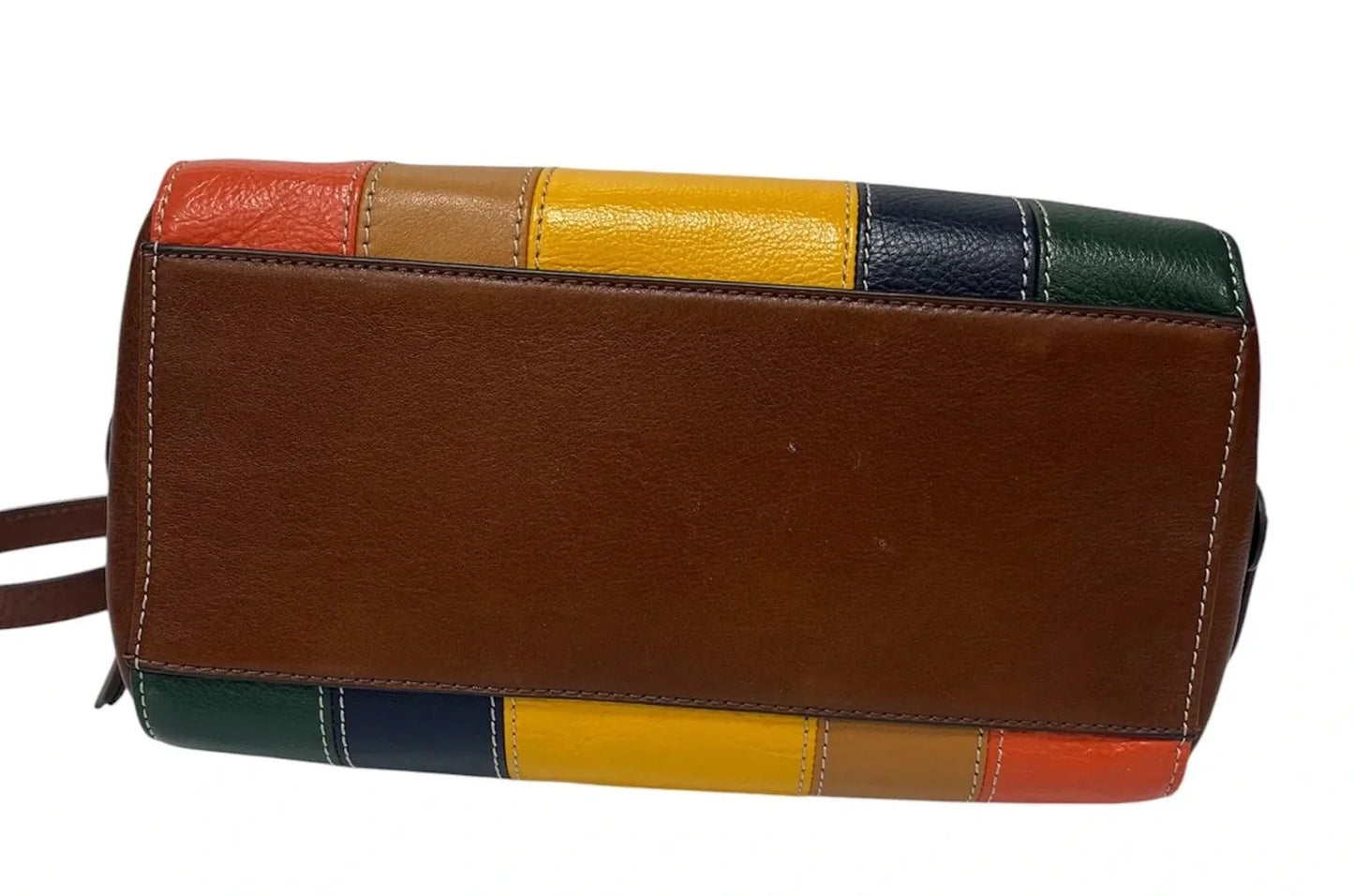 Handbag Leather By Fossil, Size: Medium