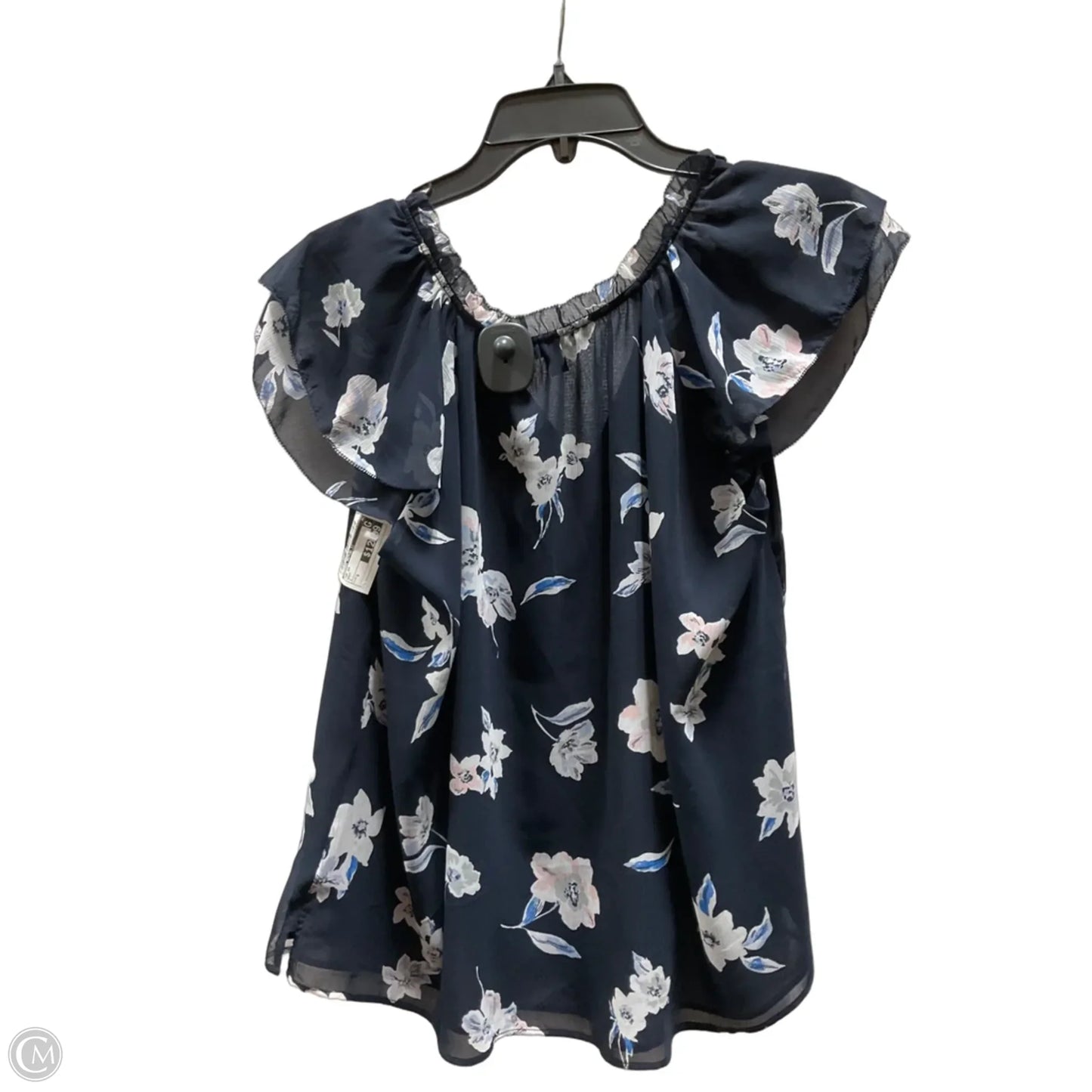 Top Short Sleeve By Banana Republic In Navy, Size: S
