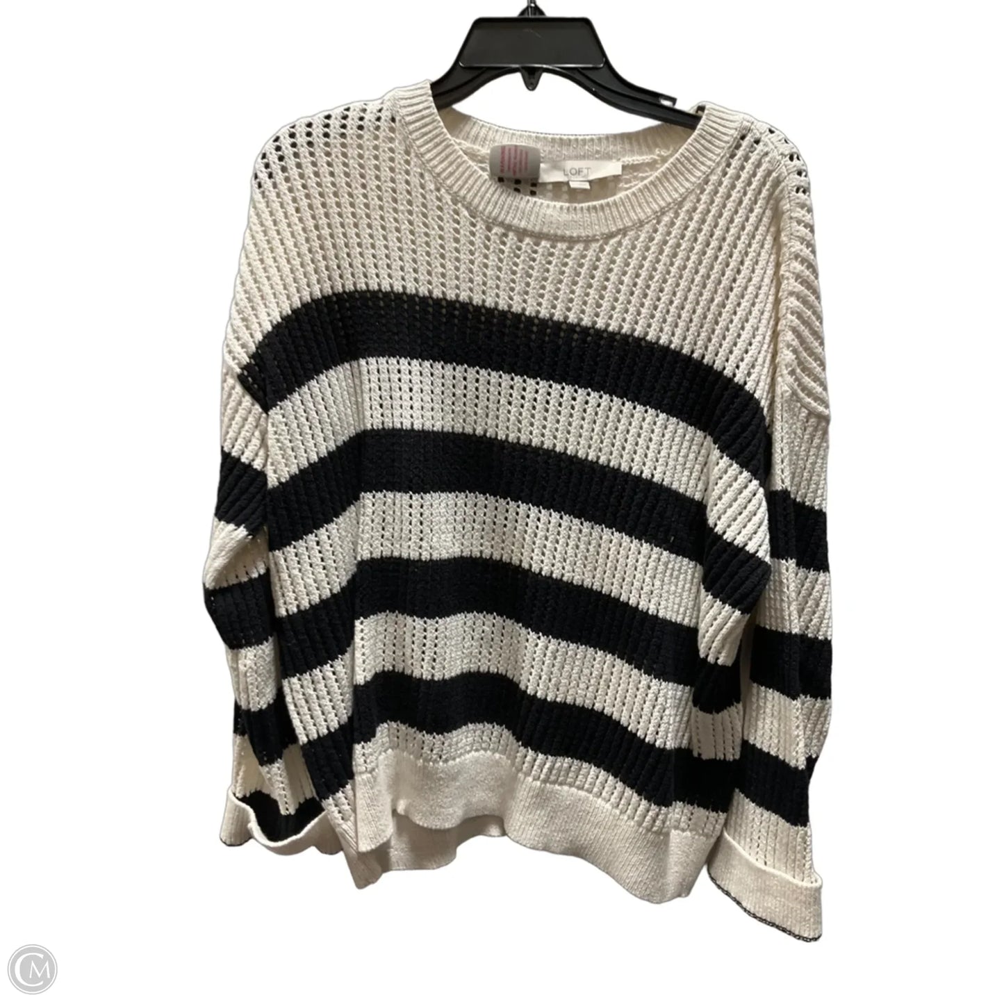 Sweater By Loft In Striped Pattern, Size: M