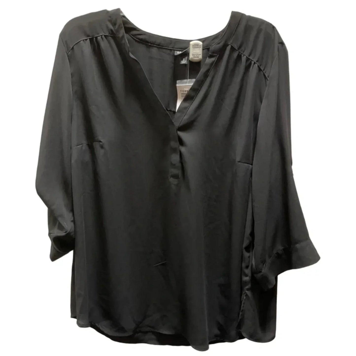 Top 3/4 Sleeve By Torrid In Black, Size: 2x