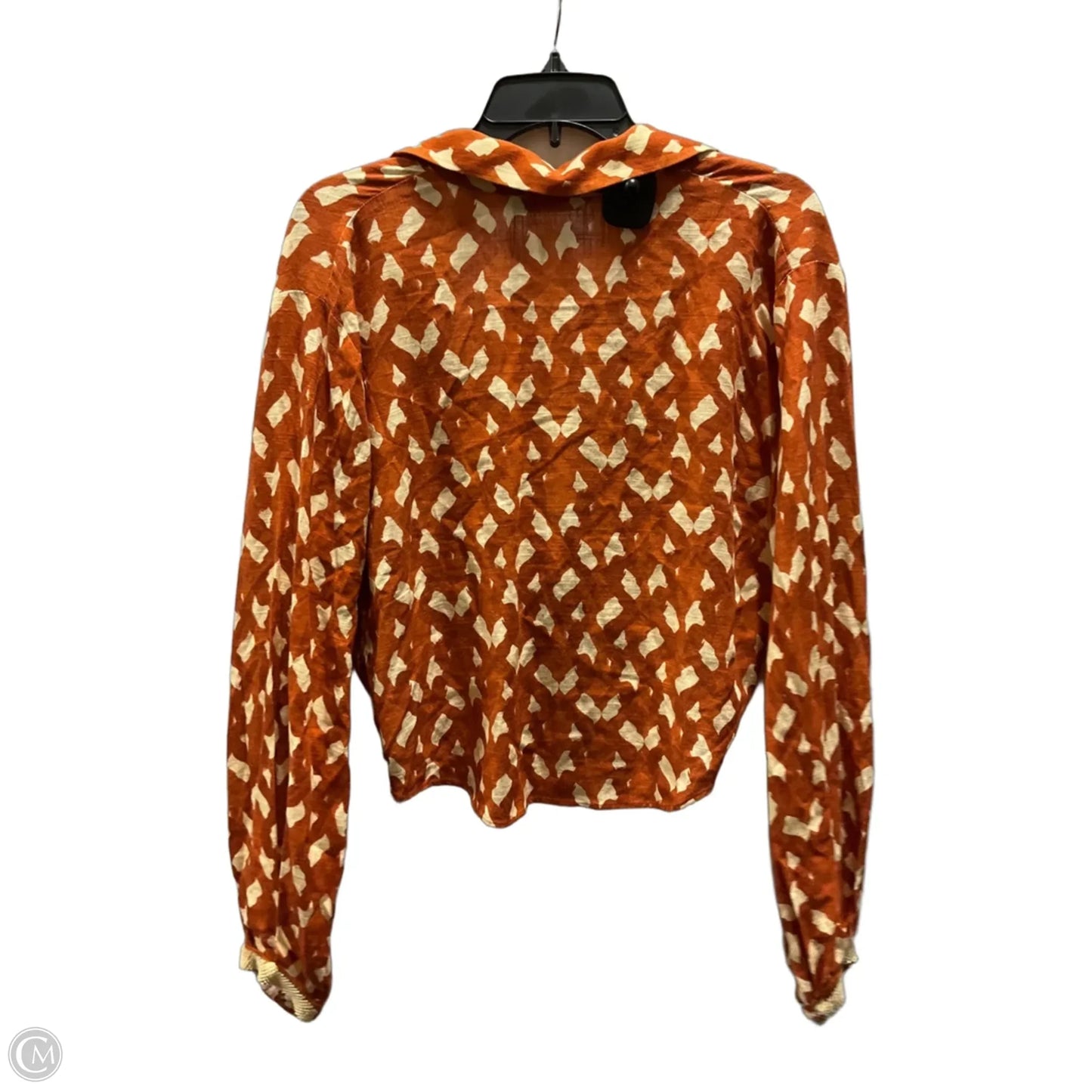 Top Long Sleeve By Zara In Orange, Size: Xl