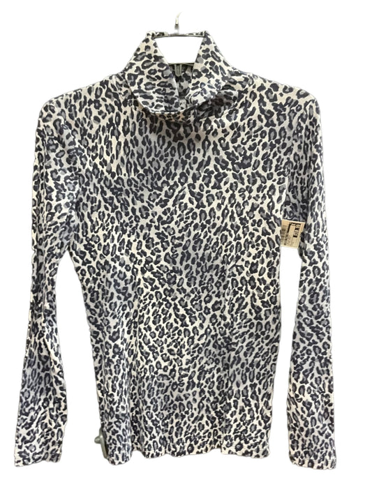 Animal Print Top Long Sleeve Basic Jones New York, Size S