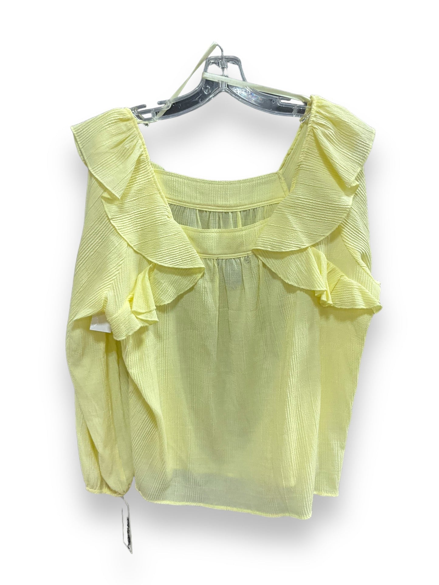 Yellow Top Long Sleeve Clothes Mentor, Size 1x
