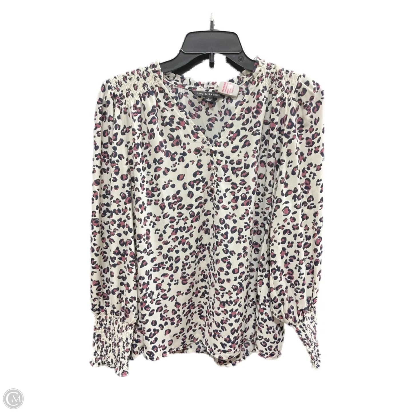 Top Long Sleeve By Zac And Rachel In Animal Print, Size: L