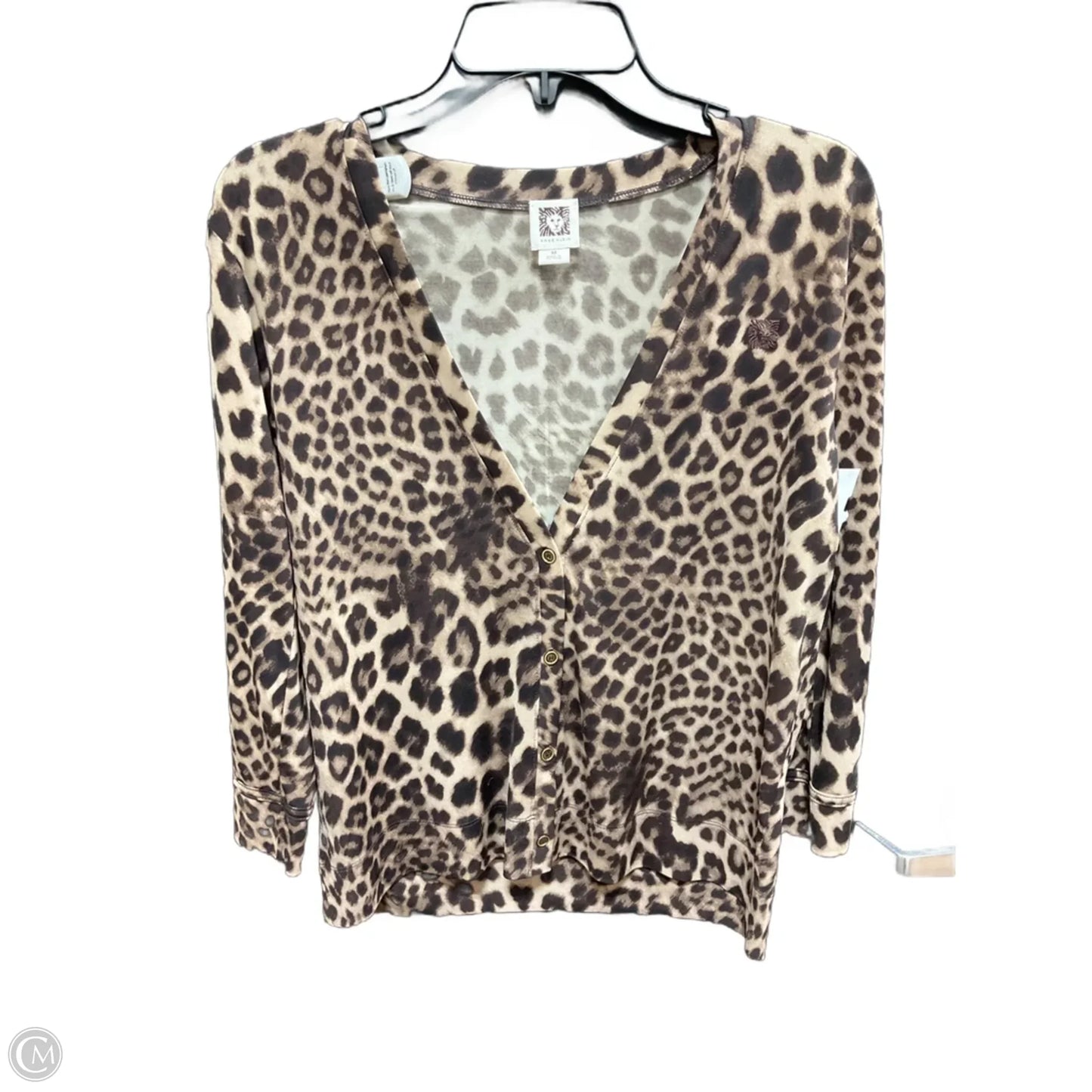 Top Long Sleeve By Anne Klein In Animal Print, Size: M