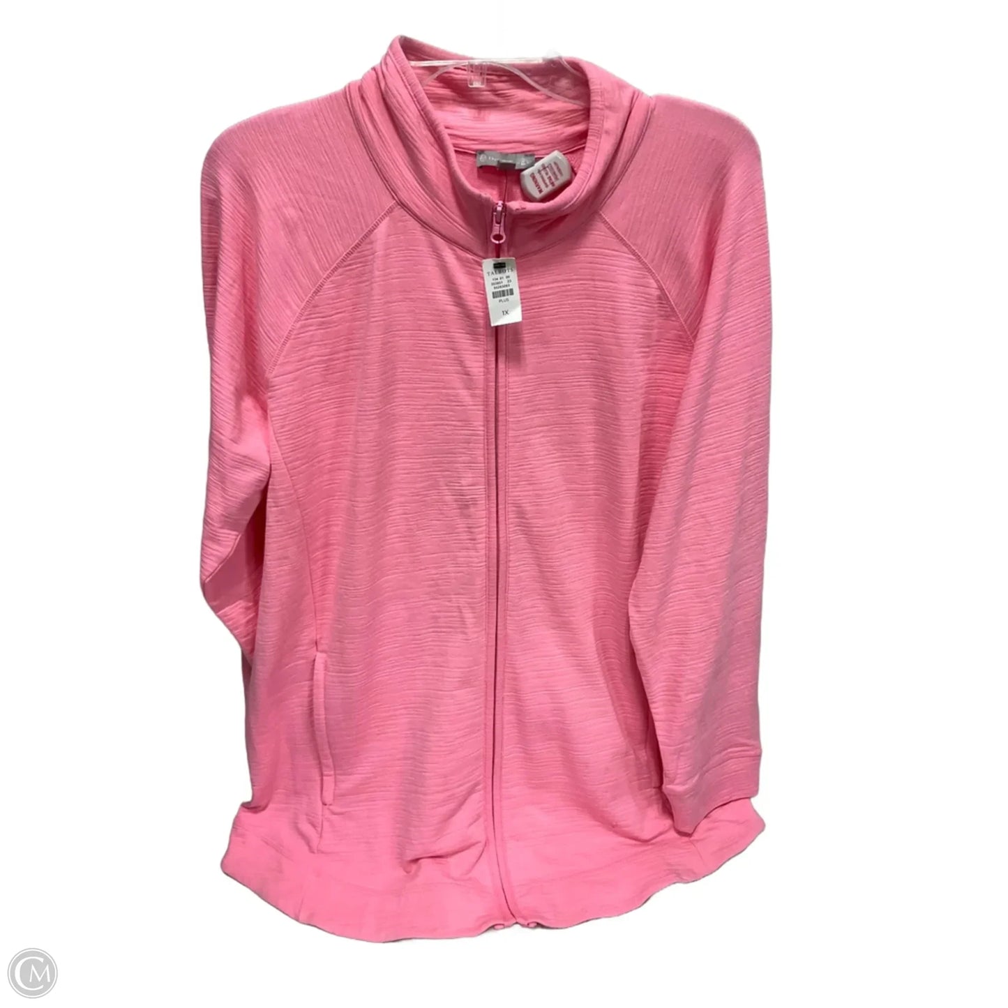 Athletic Top Long Sleeve Collar By Talbots In Pink, Size: 1x